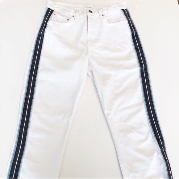 GRLFRND Karolina Hi Rise Side Stripe White Jeans - Picture 2 of 8